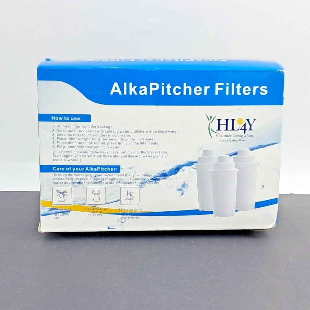AlkaPitcher Filters HL4Y Pack of 3 Healthier Living 4 You for Impurity Removal